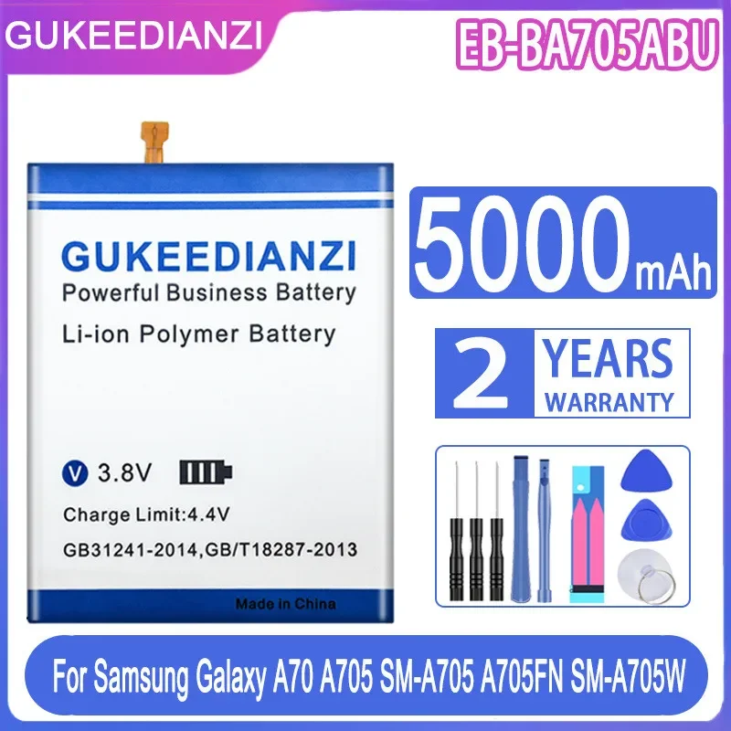 Аккумулятор GUKEEDIANZI для Samsung Galaxy A70 A705 SM-A705 A705FN, аккумулятор для телефона, аккумулятор 5000 мАч, бесплатные инструменты AKKU