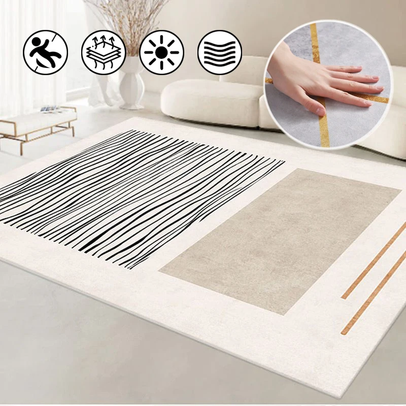 

French light luxury rugs modern fashion dirt-resistant carpets for living room bedroom decoration large area entrance door mat