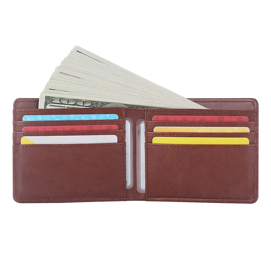 

2024 Fashion Men's Coin Purse Wallet Man PU Leather Wallet Business Card Holder ID Money Bag Wallet Male