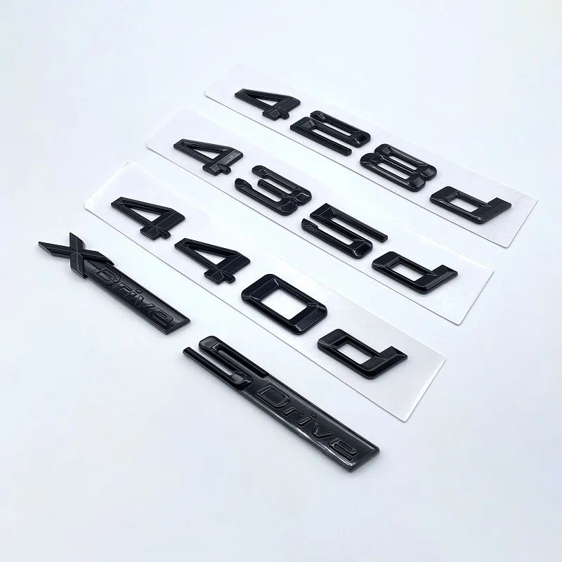 ABS 크롬 블랙 자동차 리어 트렁크 올드 레터 엠블럼 스티커 (F30 F32 F33 F36 F82 4 시리즈 418d 420d 425d 428d 430d 435d 440d 용)