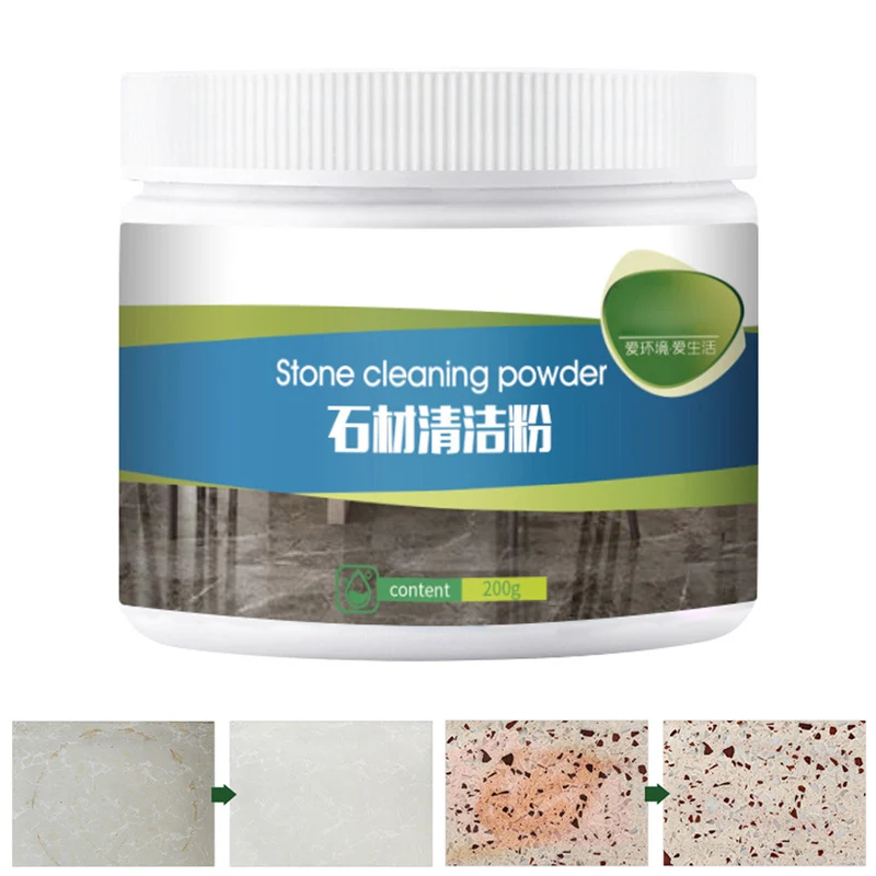 200g Granite Stone Stain Floor Remover Oil Stain Cleaning Powder For Kitchen Bathroom Tiles Flagstone Strong Cleaner Tool