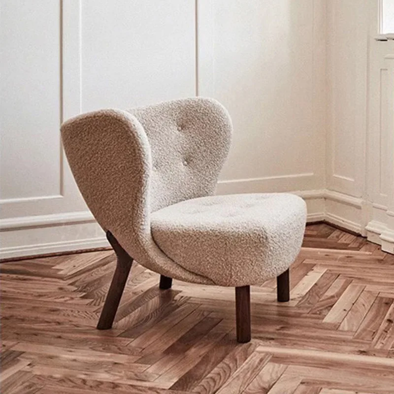 

Luxury Design Sofa Chair Comforts Resting Bedroom Vanity Cute Cream Style Lazy Sofas Flannel Cadeira Home Furniture SG40KT