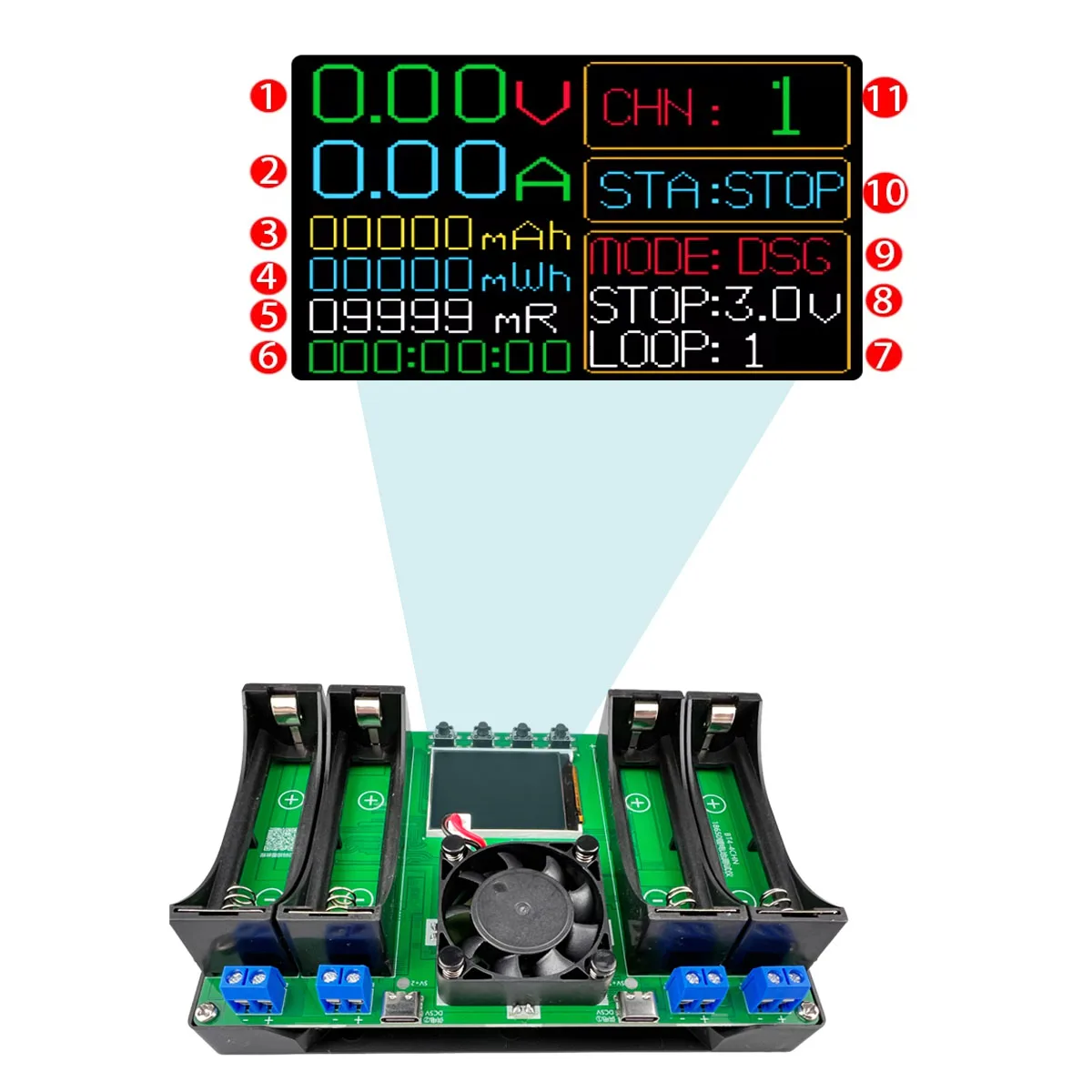 Youmile Modulo Tester Di Capacità Della Batteria Al Litio 18650 XH - Foto 10