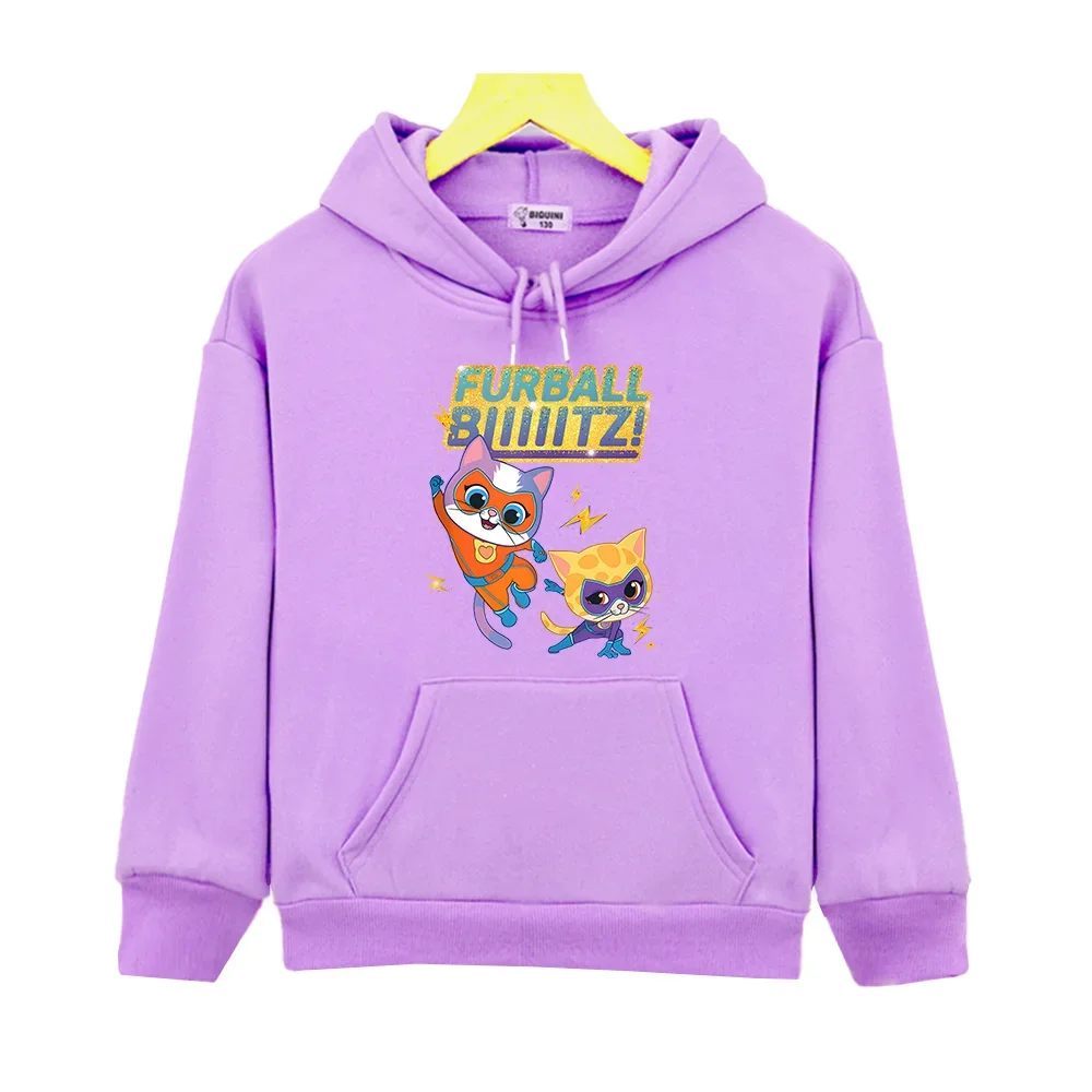 

SuperKitties Cute Kids Hoodies Children Cartoon Graphic Printing Sweatshirt Casual Boys Girls Autumn Pullovers Fleece Soft Hoody