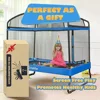 6FT Kids Trampoline with Horizontal Bar & Swing Rectangle Toddler Trampoline with Safety Net Outdoor/Indoor Trampoline for Kids 6