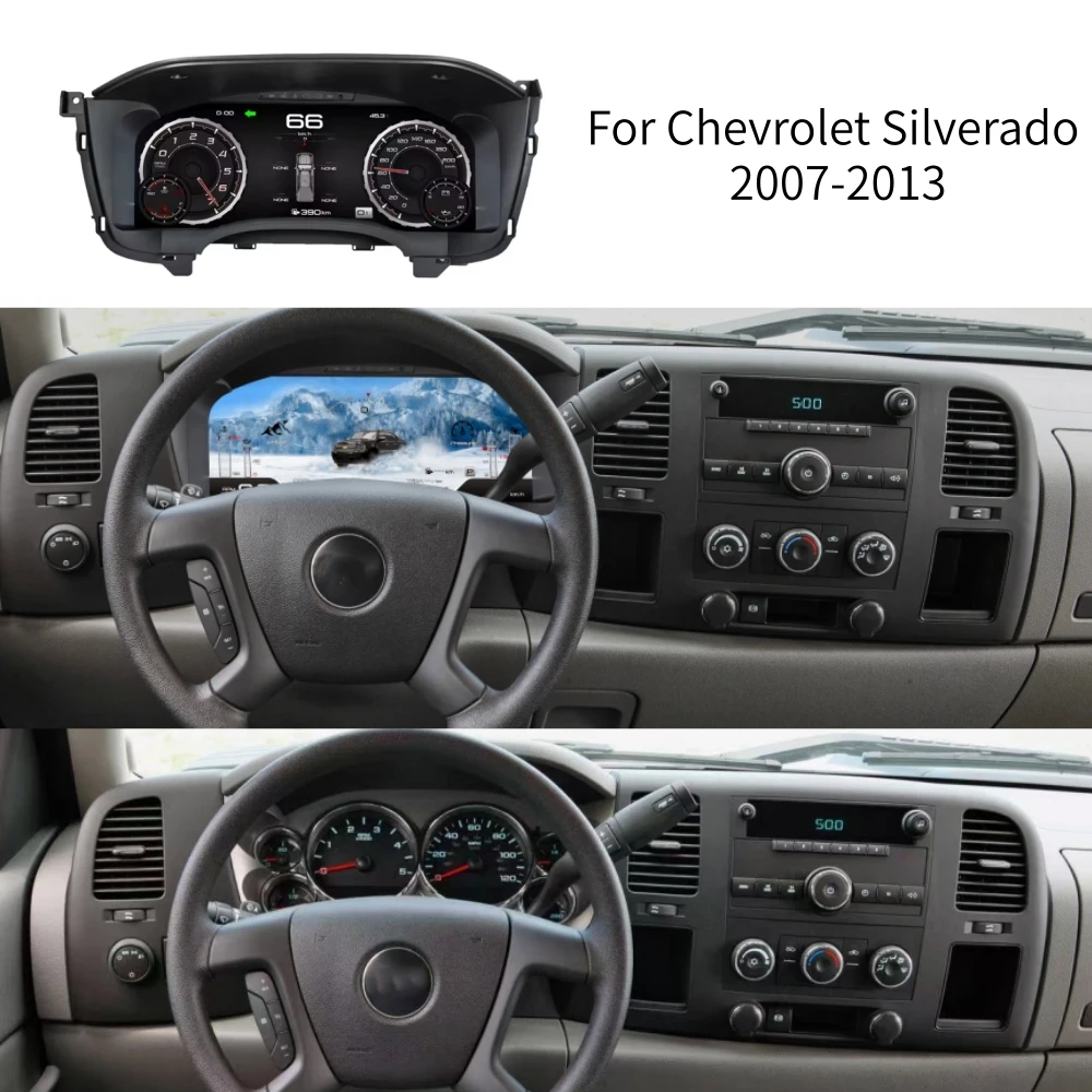Panel de Instrumentos LCD para Chevrolet Silverado y GMC Sierra 2007-2013, Cabina Virtual, Tablero Digital, Velocímetro 1