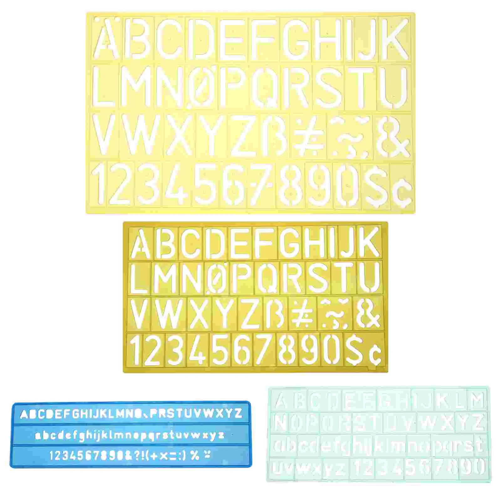 

4 Sets English Letter Template Letters and Numbers Alphabet Templates Letter Template Letter Stencils for Scrapbook Gift Cloth