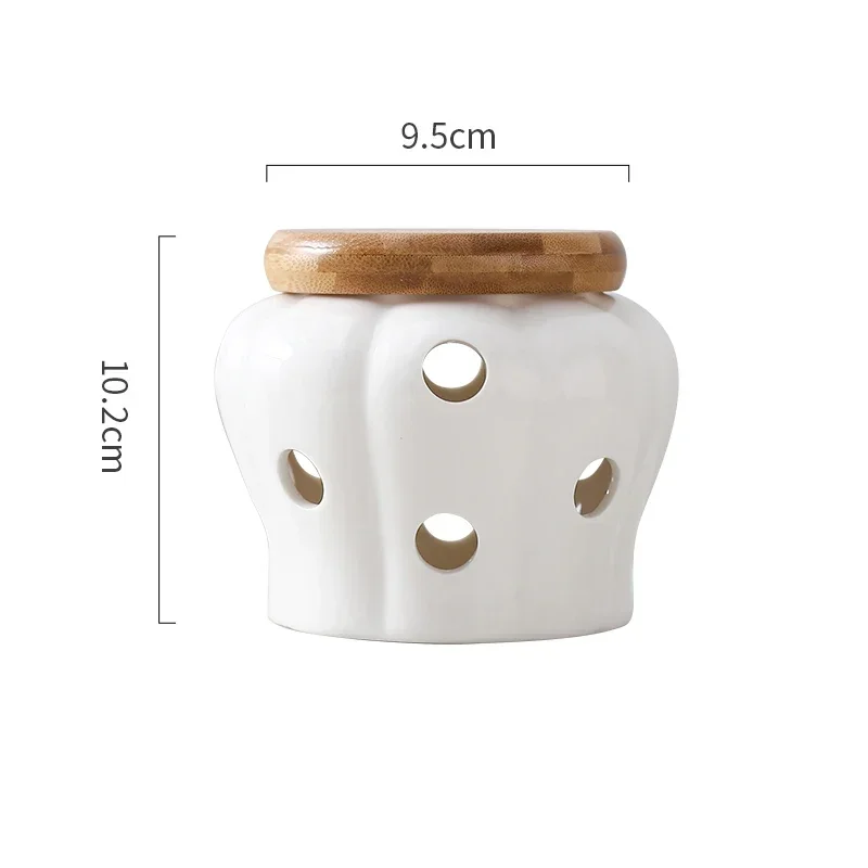 Kitchen Ventilation Storage Tank Pumpkin Jar Hollow Out Ceramic Storage Tank Garlic Ginger Dried Chili Pepper Storage  Jars 6