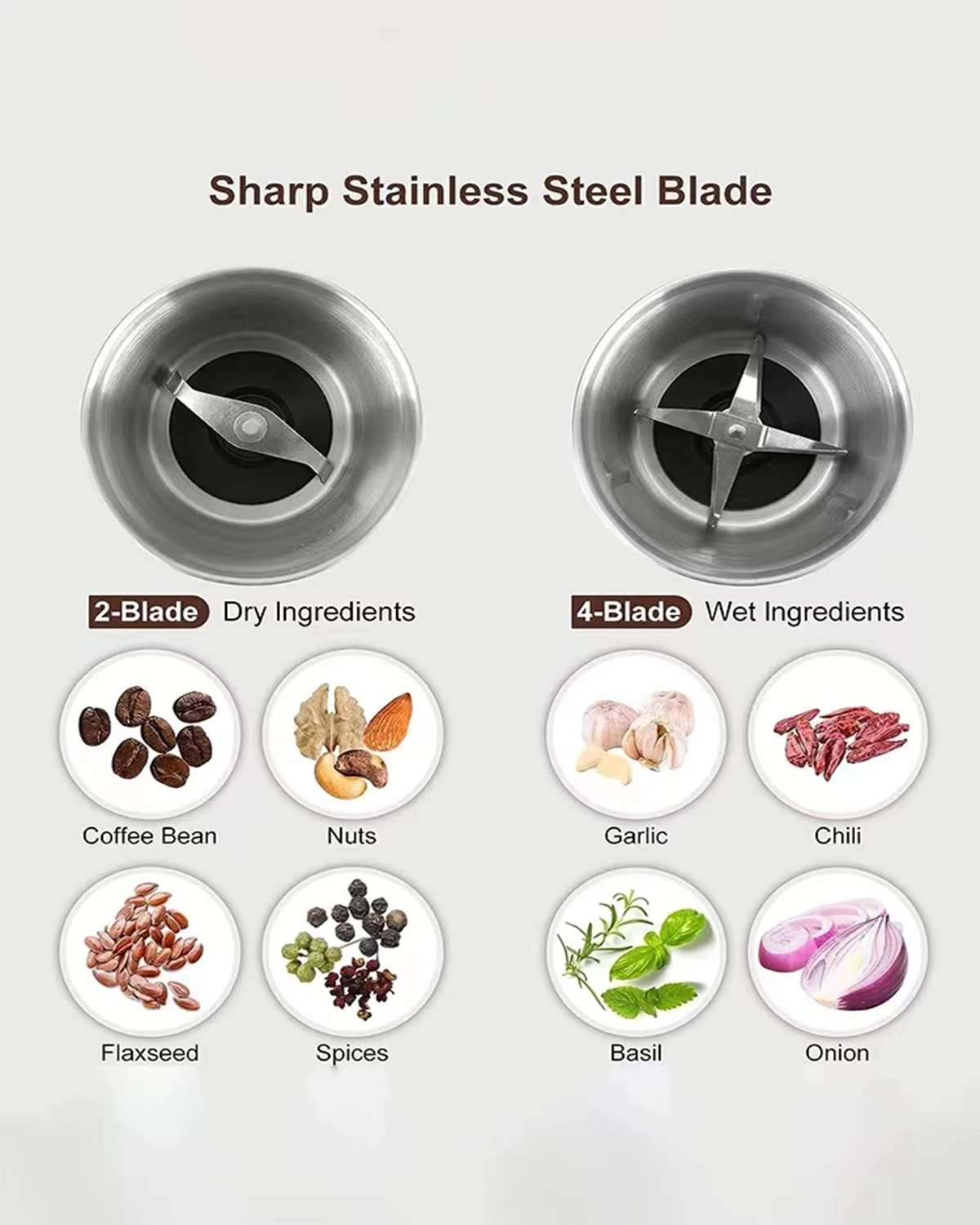 200W Grade High-Power Coffee Grinder Detachable For Cleaning Household Multifunctional Appliances And Kitchenware 220V/110V 3