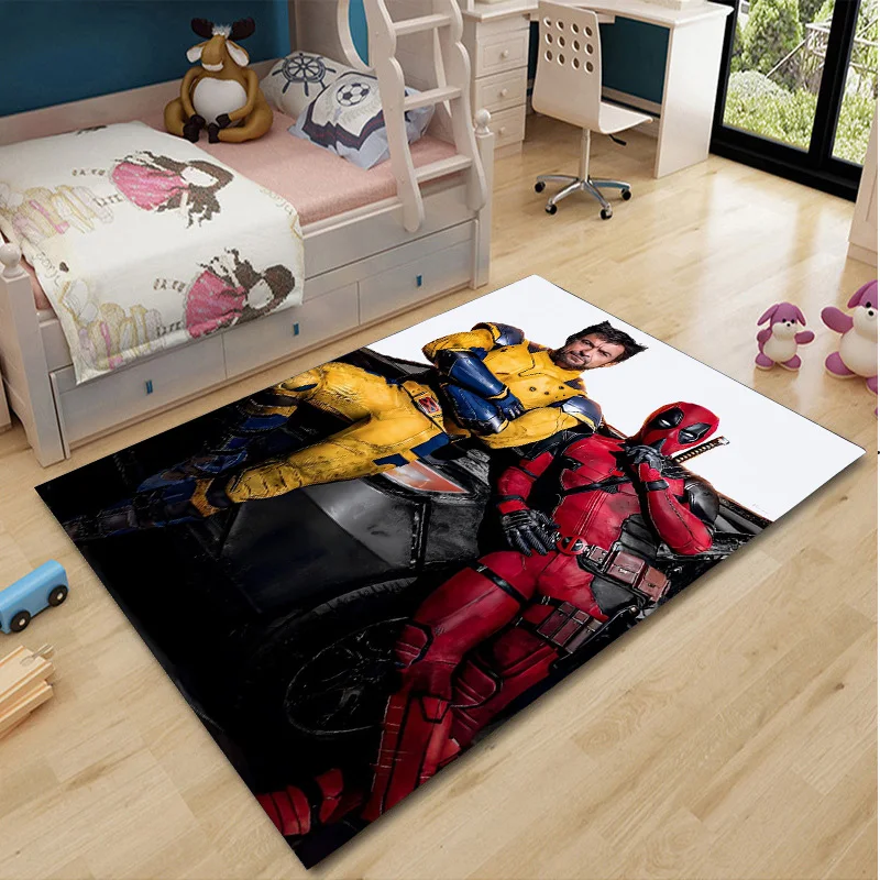 Description Picture 6 of itemIconic Brand Movie Deadpool & Wolverine Living Room Plush Carpet Lounge Rug Deadpool Bedroom Bedside Rug Wolverine Floor Mat Decor