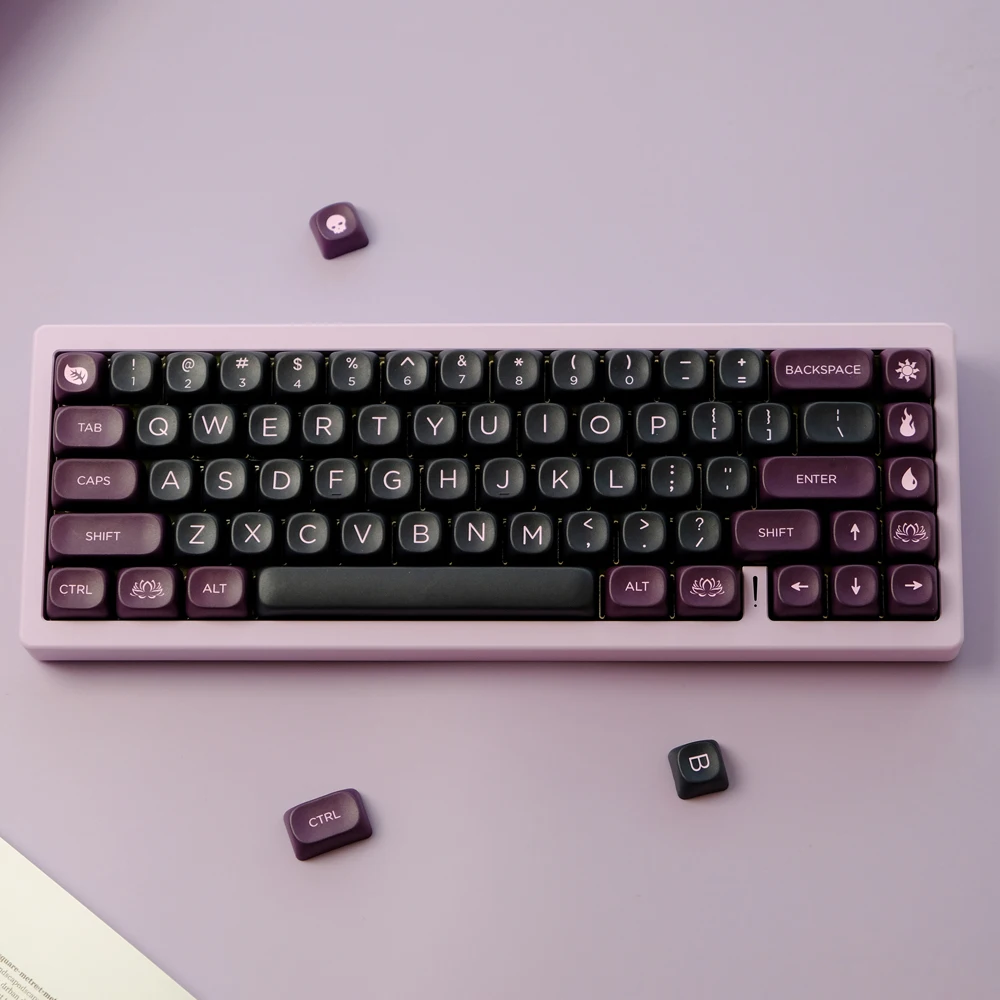 GMK-Black Lotus Theme Keycaps, MOA Perfil Keycap,