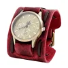 Relogio Masculi Retro Big Wide Genuine Leather Strap Watch Men Punk  Quartz Cuff Watch Wristwatches Bracelet Unusual Wrist Watch 3