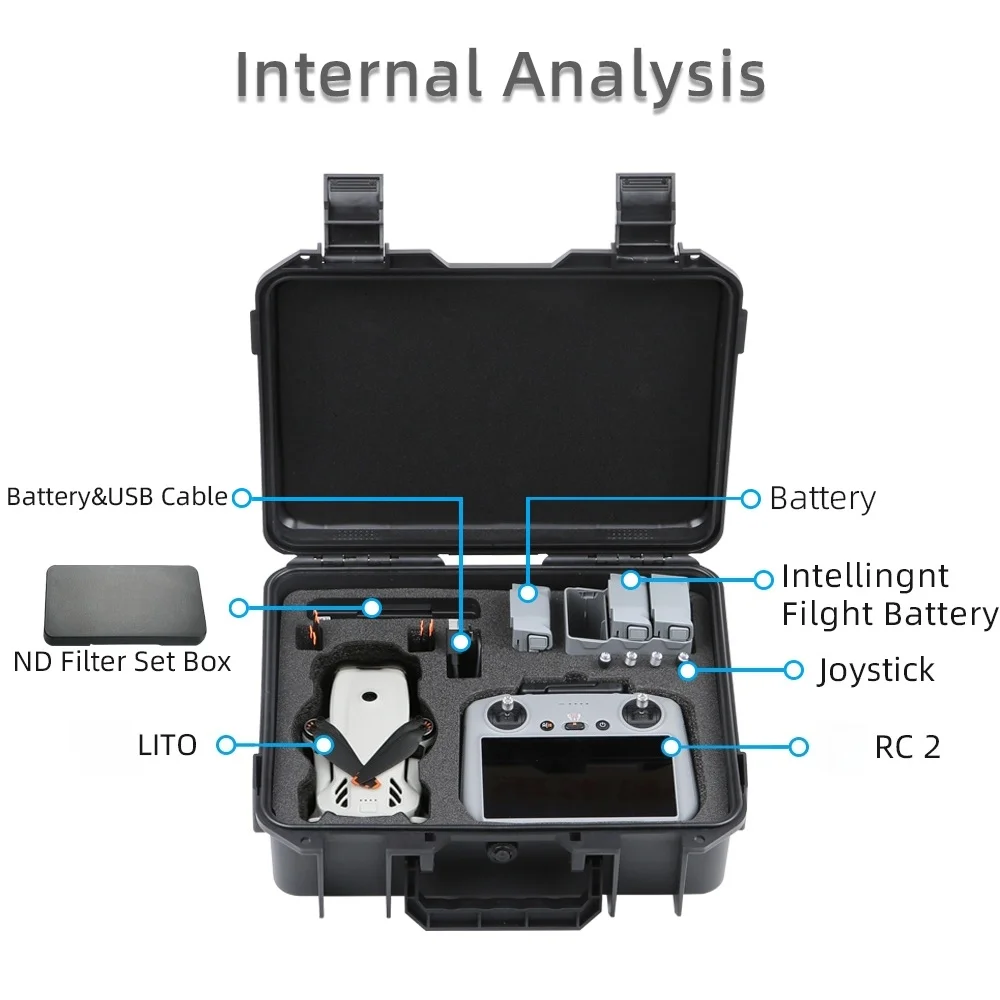 DJI Lito X1/Lito1용 여행용 방수 하드 케이스, Lito X1/Lito1 드론용 휴대용 방폭 케이스 충격 방지 보관함