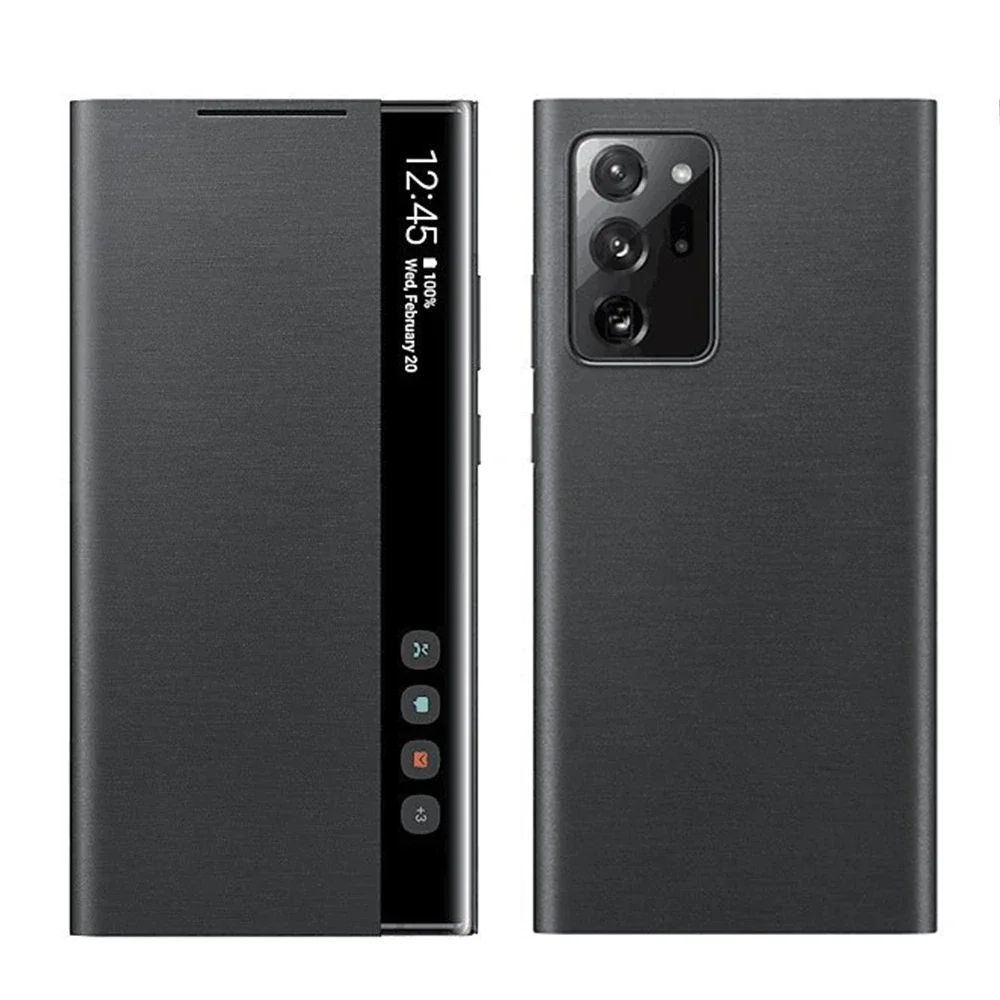 Samsung Note 20 Ultra Clear View Cover Smart Chip Leather Case For