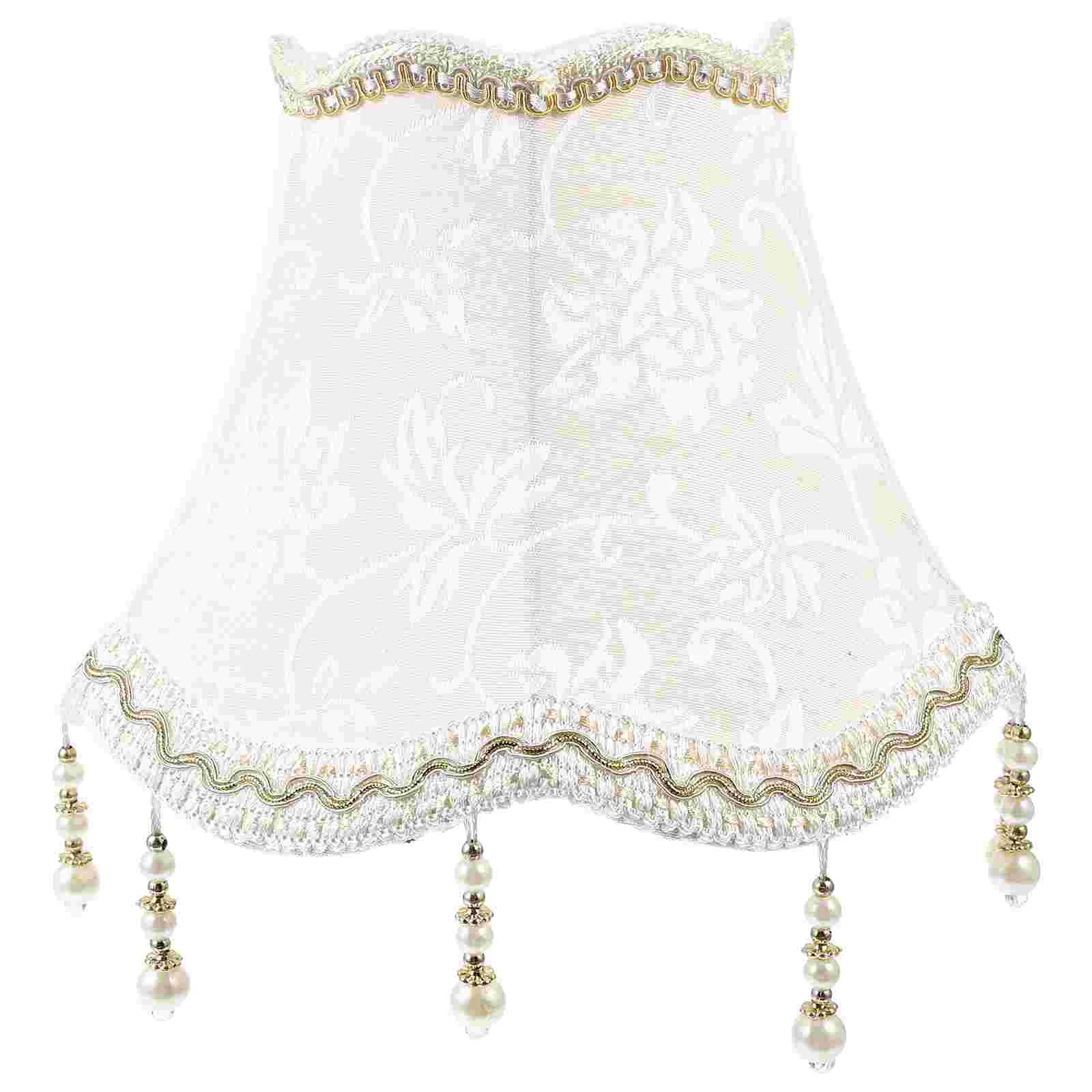 

Vintage Lamp Shade Victorian Lampshade Beads Fringe Flower Pattern Cloth Lamp Cover European Cloth Lamp Covers