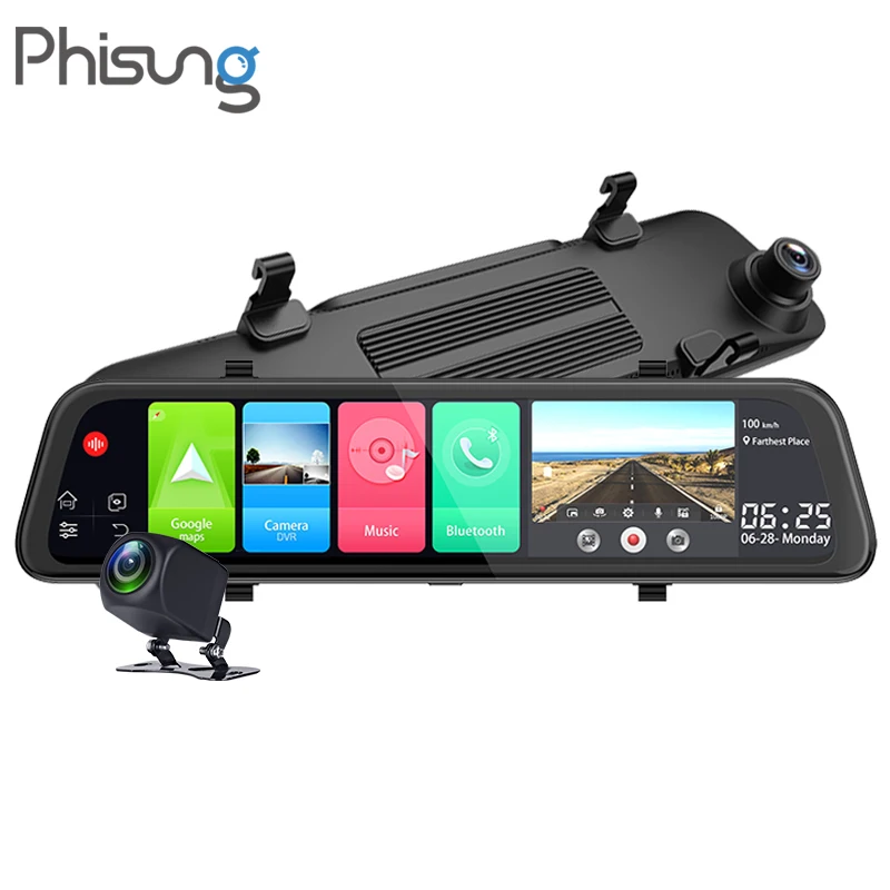 

Z68 plus 4+32G Android 81 mirror car DVR 12inch 4G WIFI dual cams AHD1080P car black box GPS navigation