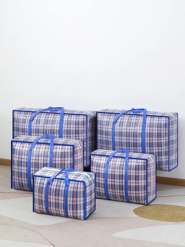 Storage bag 1PC foldable moving bag Large capacity woven bag snakeskin Waterproof portable mobile