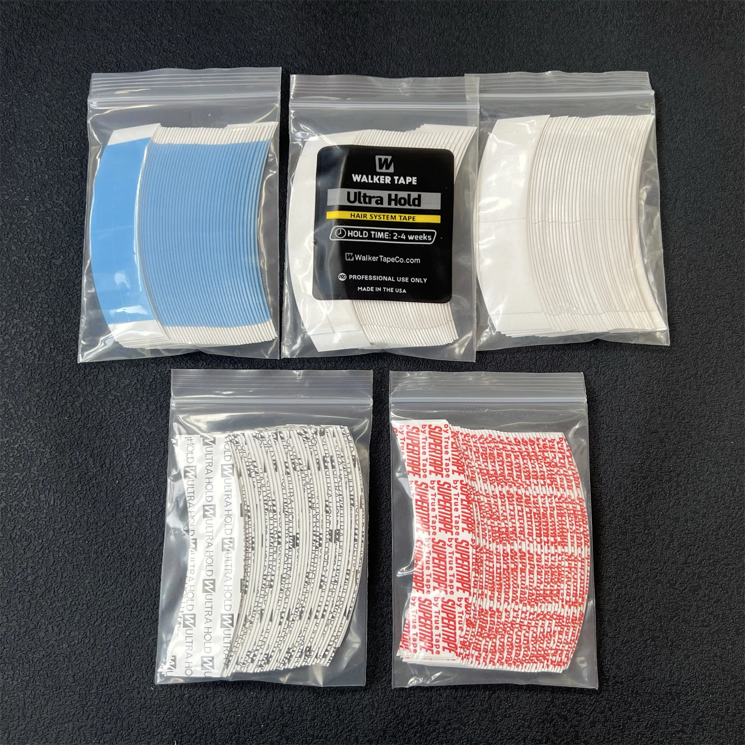 워커 울트라 홀드 커브드 헤어 시스템 테이프 36개입, 슈퍼 접착 스트립 테이프 (익스텐션/가발/레이스 가발/클로저용)