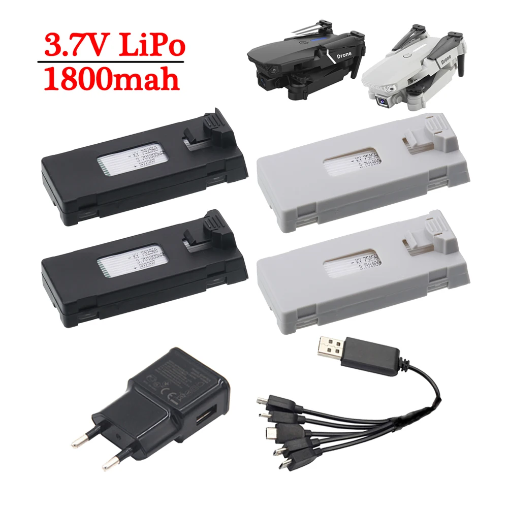 Sostituzione della Batteria Agli Ioni di Litio da 3,7 V 2600 MAh per Drone RC, Batterie per Drone Universali Sostituibili per Drone E88 E88MAX E525 E99 K3 RC, Compatto e Portatile