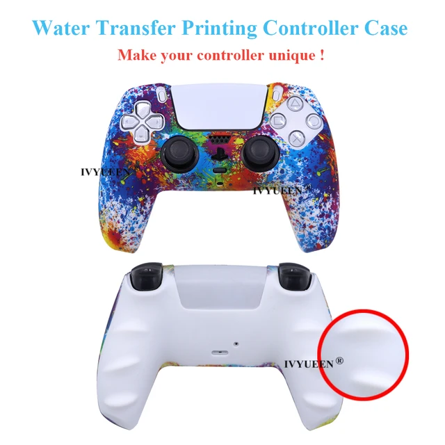 coque ps5 en Silicone à impression par transfert d'eau pour manette de jeu PlayStation 5 PS5