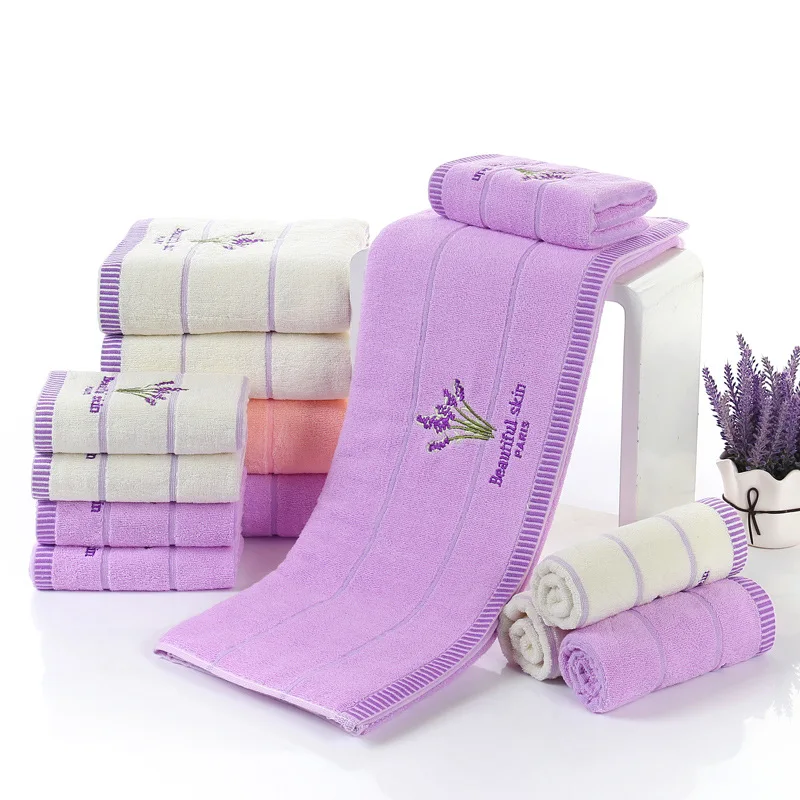 

New style lavender towel couple thickened household wedding towel pure cotton towel