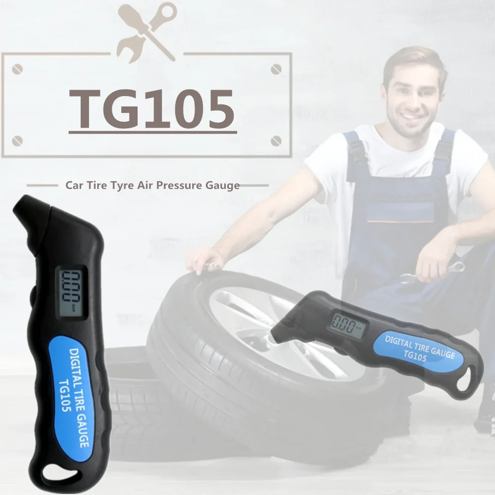

TG105 Digital Car Tire Tyre Air Pressure Gauge Meter LCD Display Manometer Barometers Tester for Car Truck Motorcycle Bike