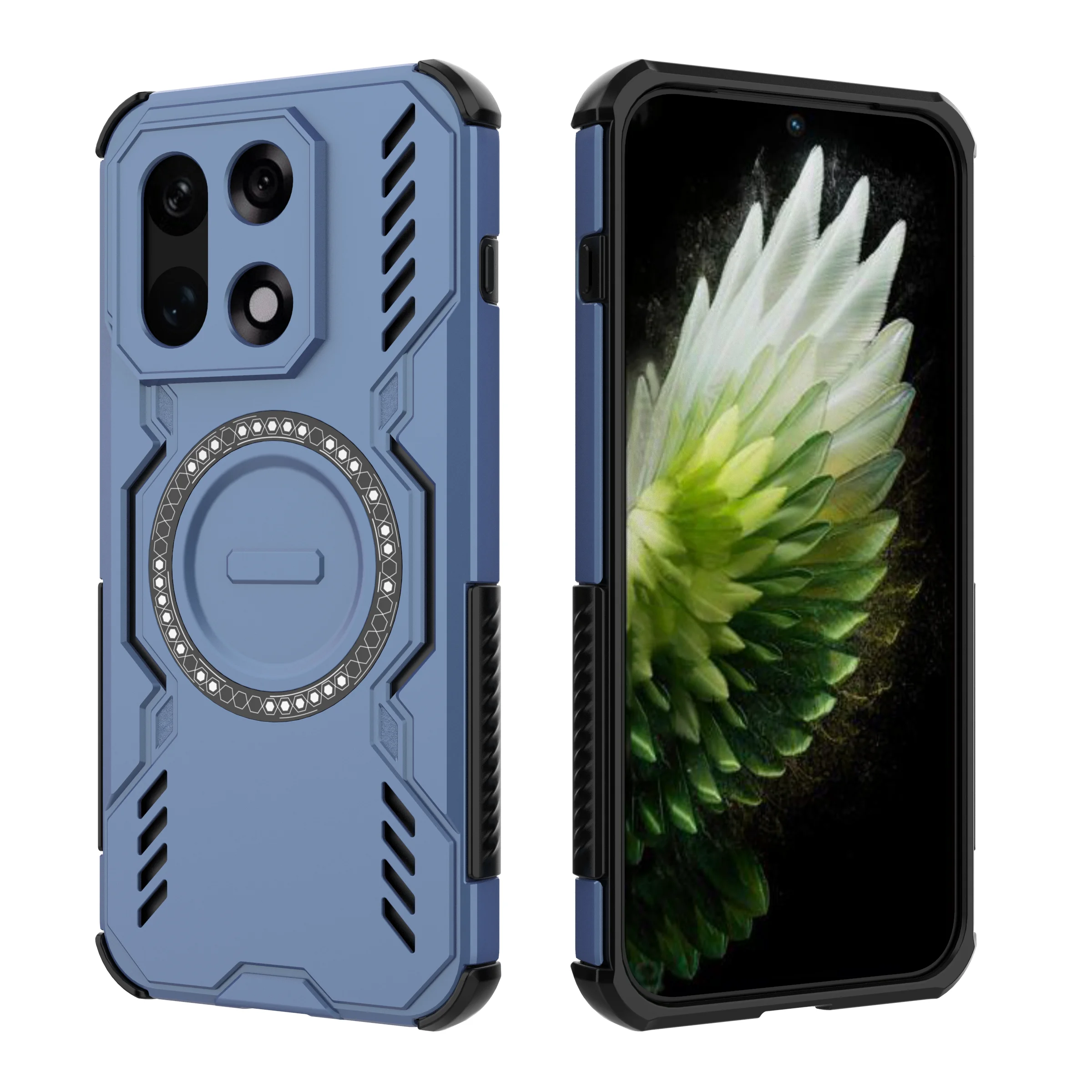Enhanced Magnetic Wireless Charging Shockproof Case - Armor Anti-Fall Hard Back Cover & Bumper Shell