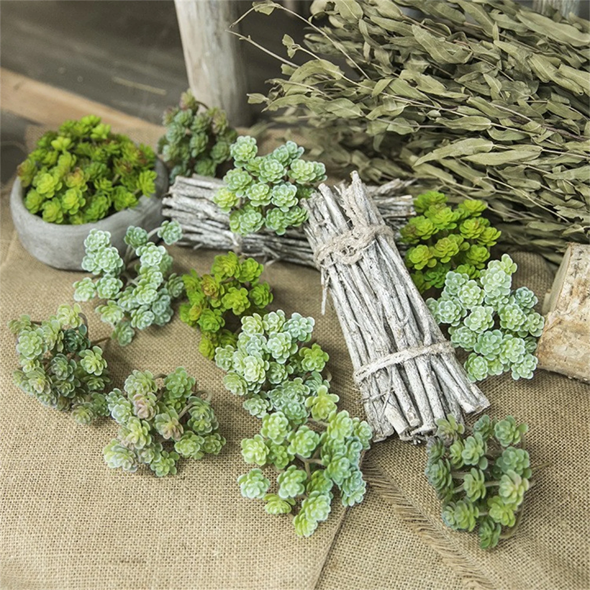 Artificial Encrinite Succulent Decor Plant - Realistic Colors, Natural Countryside Style