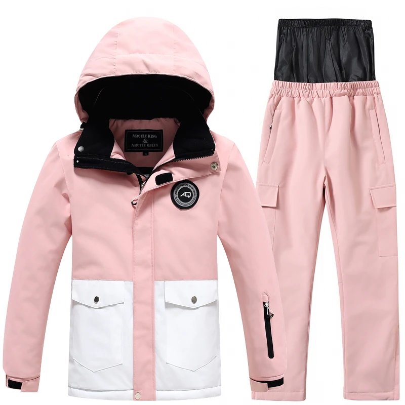 

-30 degree Children clothing Set boys girl kids snowboard ski suit Waterproof outdoor sports jacket pants clothes snowsuit teen