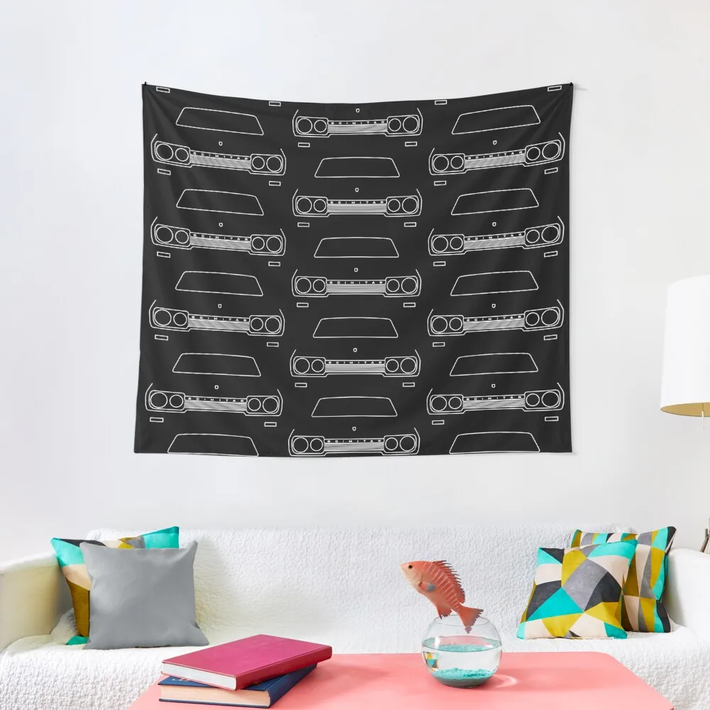 

Reliant Scimitar classic car outline graphic (white) Tapestry Home Decorating Art Mural Decoration For Rooms Tapestry