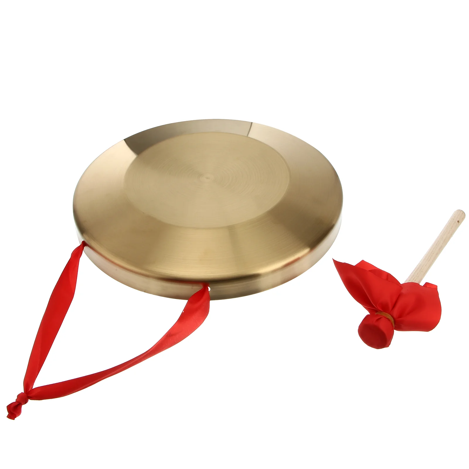 

1 Set of Traditional Percussion Instrument Chinese Gong Hand Gong with Hammer (Golden)