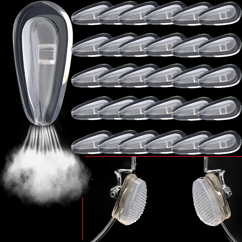 Air Chamber Clear Oval Eyeglass Nose Bracket Silicone Nose Pads Eyewear Bracket Anti-drop Sunglasses Glasses Accessories 60pcs