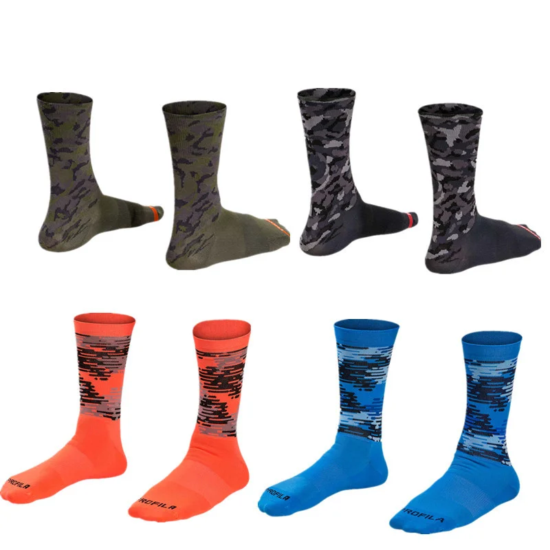 Sport Outdoor Autunno Camouflage Compression Mtb Socks Calzini Da Ciclismo Per Mountain Bike Da Uomo
