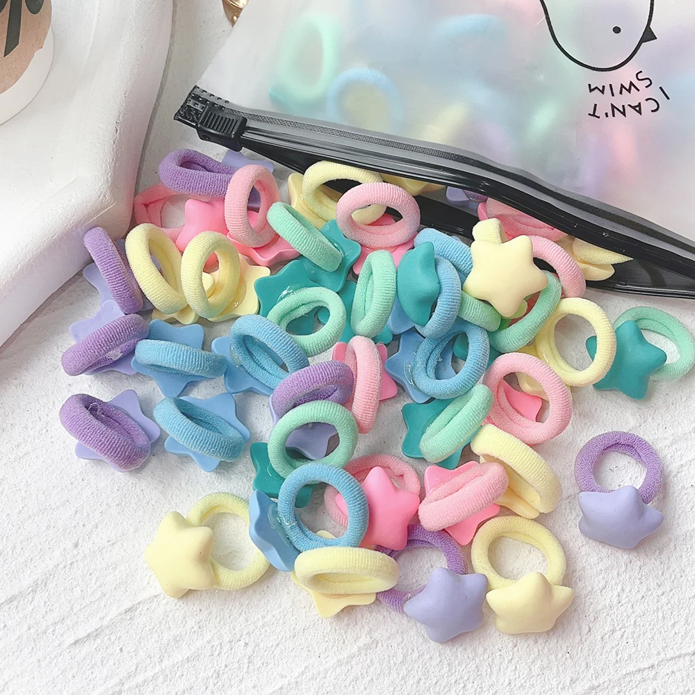 10Pcs Cartoon Hairbands Set for Girl Cute Bowknot Headbands Elastic Hair Rope Hair Tie Accessories Lovely Headwear Ornaments sequin notebook kids lockable diary gift girl lovely scrapbook sequins toddlers notbooks student adorable secret for girls