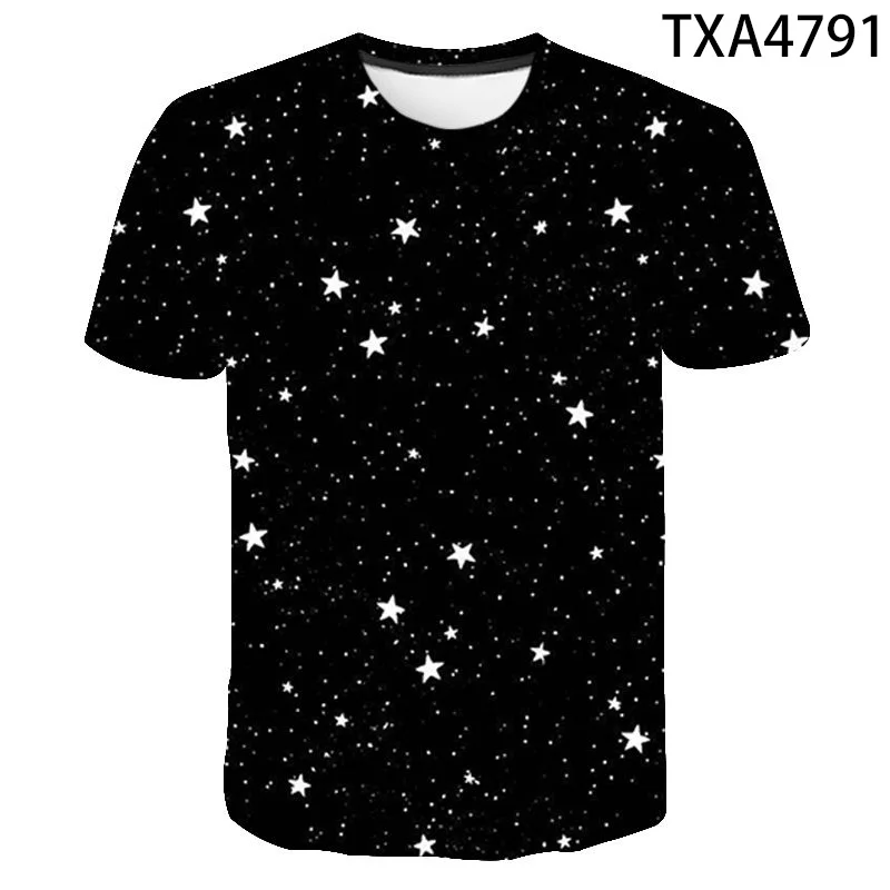 

New Starry Sky 3D Print Cool Funny T-Shirt Men Women Children Short Sleeve Summer Universe Space Tops Male T Shirt Fashion Tees