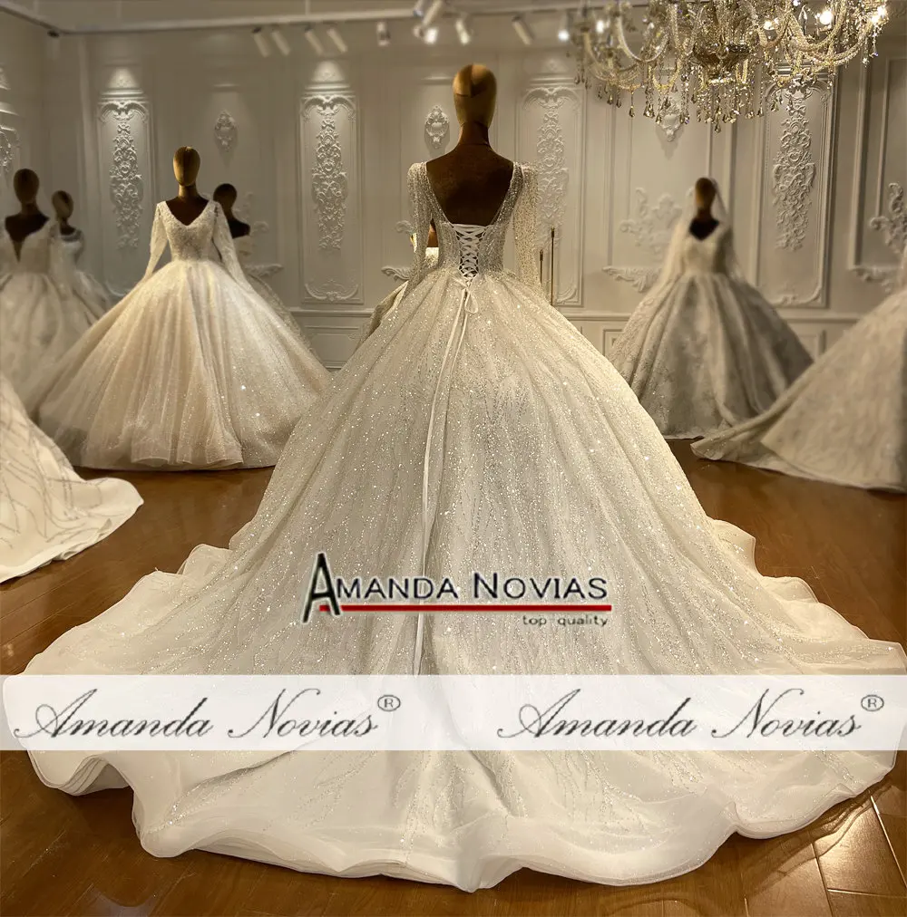 Customized NS4331 Simple Beading Bridal Gown 6