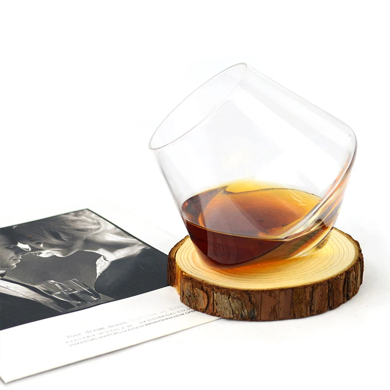 250ml 310 400ml Whisky Glasses Belly Beer Rotating Glass Red Wine Spinning Whiskey Rolling Liquor Brandy Shaking Cup Bar Party glass cup