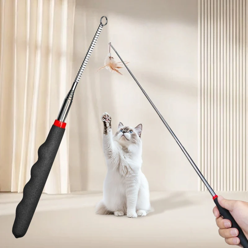 Interactive Retractable Wand Toy for Indoor Cats - Engaging and Entertaining Kitten Playtime Toy