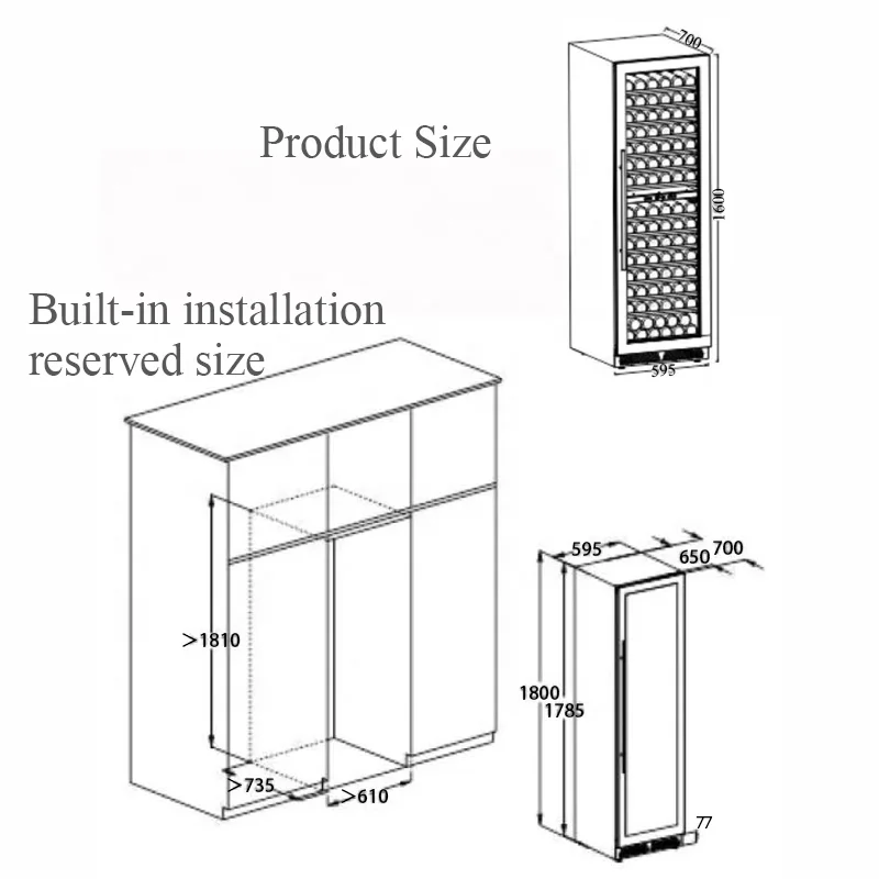 High Quality New Design Freestanding Wine Cooler Refrigerator with CE/CB/ETL
