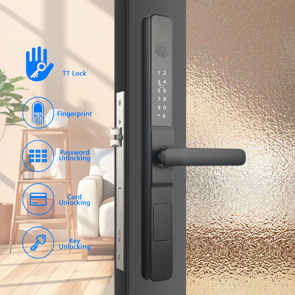 

Entrance Narrow Keypad Fingerprint Cerradura Hotel Bedroom TTlock Glass Door Lock Waterproof Smart Mortise Locks 3585 Lock Body