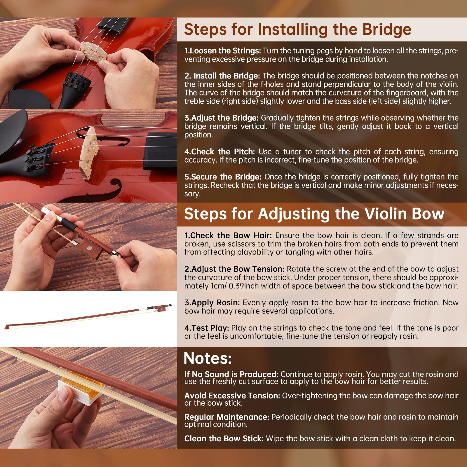 1 pc 4/4 Natural Acoustic Violin Retro Style Fiddle with Case & Bow Musical Instrument Accessories