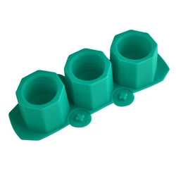 Triple-Cavity Concrete Vase Silicone Mold for DIY Projects and Home Décor (Octagon-green)