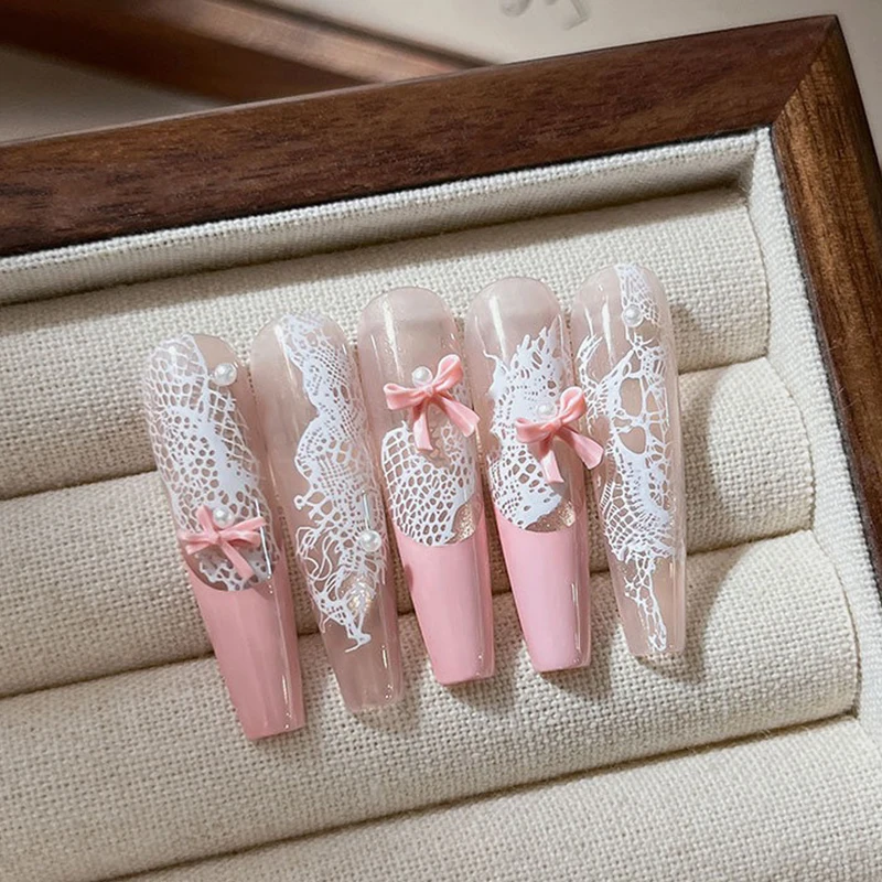 Elegant Floral Nail Stamping Plate 3d Lace Pattern Stencil_voghion.com