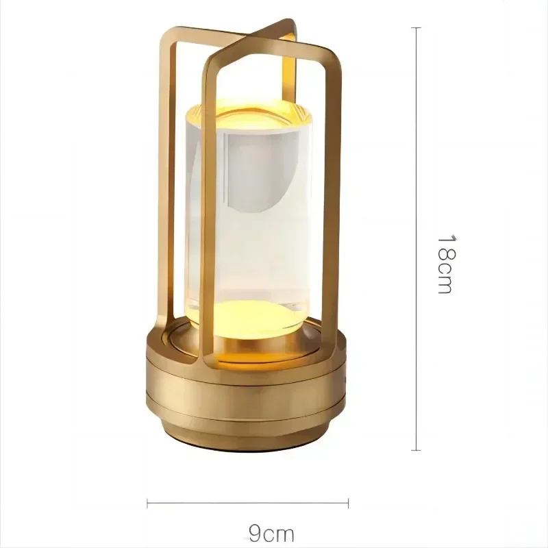 USB Charging Table Lamp Aluminum Restaurant Bar Desk Lamp Dimming Atmosphere USB Charging Touch Switch Decoration