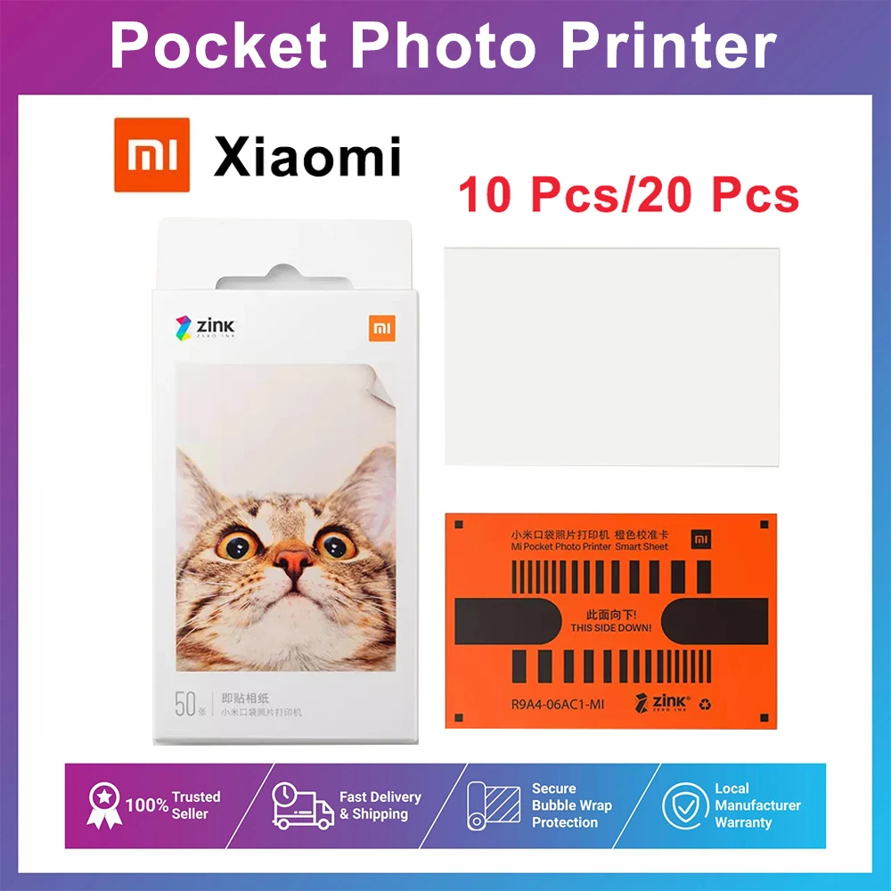 10/20pcs lot Xiaomi ZINK Pocket Printer Paper Selfadhesive Photo Print