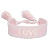 Boho tissé broderie amour poignet tricoté Bracelets d'enveloppement corde à la main tissage tressé glands ethnique femmes hommes bijoux