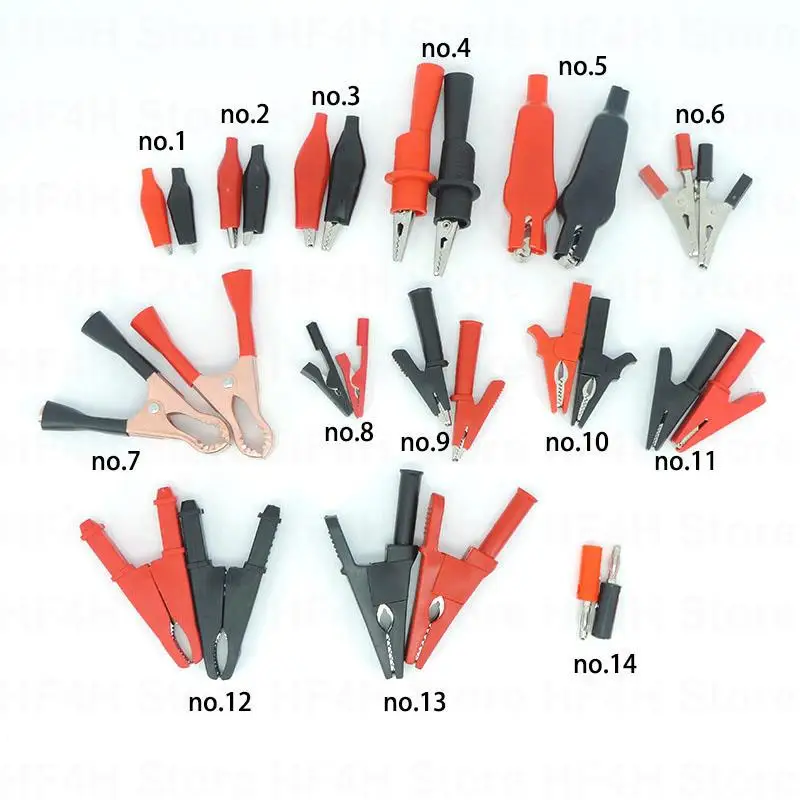 Alligator Crocodile Clip Battery Test Clamp lead cable Probe Connector 4mm banana plug 5/10/50A DIY Electirc B4