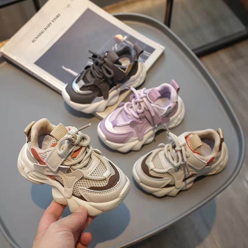Little Kids Shoes Boys Girls Mesh Fabric Sports Shoes Casual Breathable Baby Sneakers Fashion Patchwork Children I02241