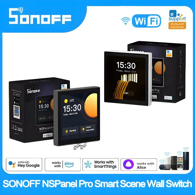 

SONOFF NSPanel Pro Smart Home Control Panel EU/US Smart Scene Wall Switch Smart Home Thermostat Display Switch Woks With Alexa