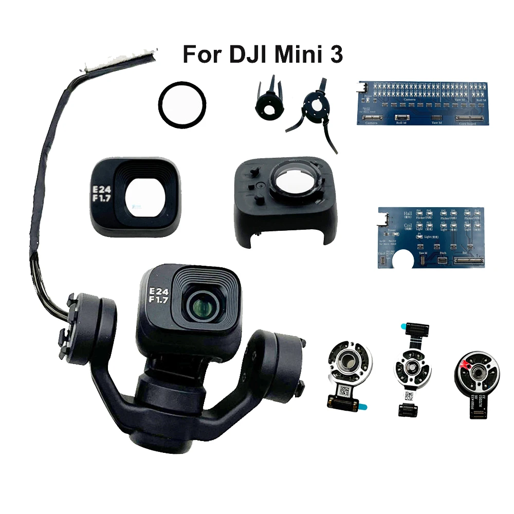 Genuine Gimbal Camera Parts for DJI MINI 3 Gimbal Motor/PTZ Cable Tester Camera Shell Cover Rubber Lens Glass In Stock